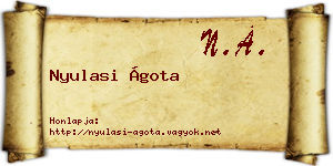Nyulasi Ágota névjegykártya